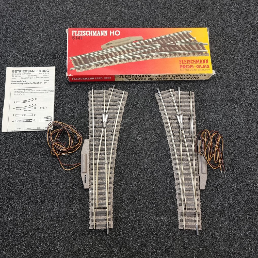 Fleischmann H0 - 6141 - Machetă set șine de tren (2) - Set nou de comutatoare pentru stânga și dreapta. #1.0
