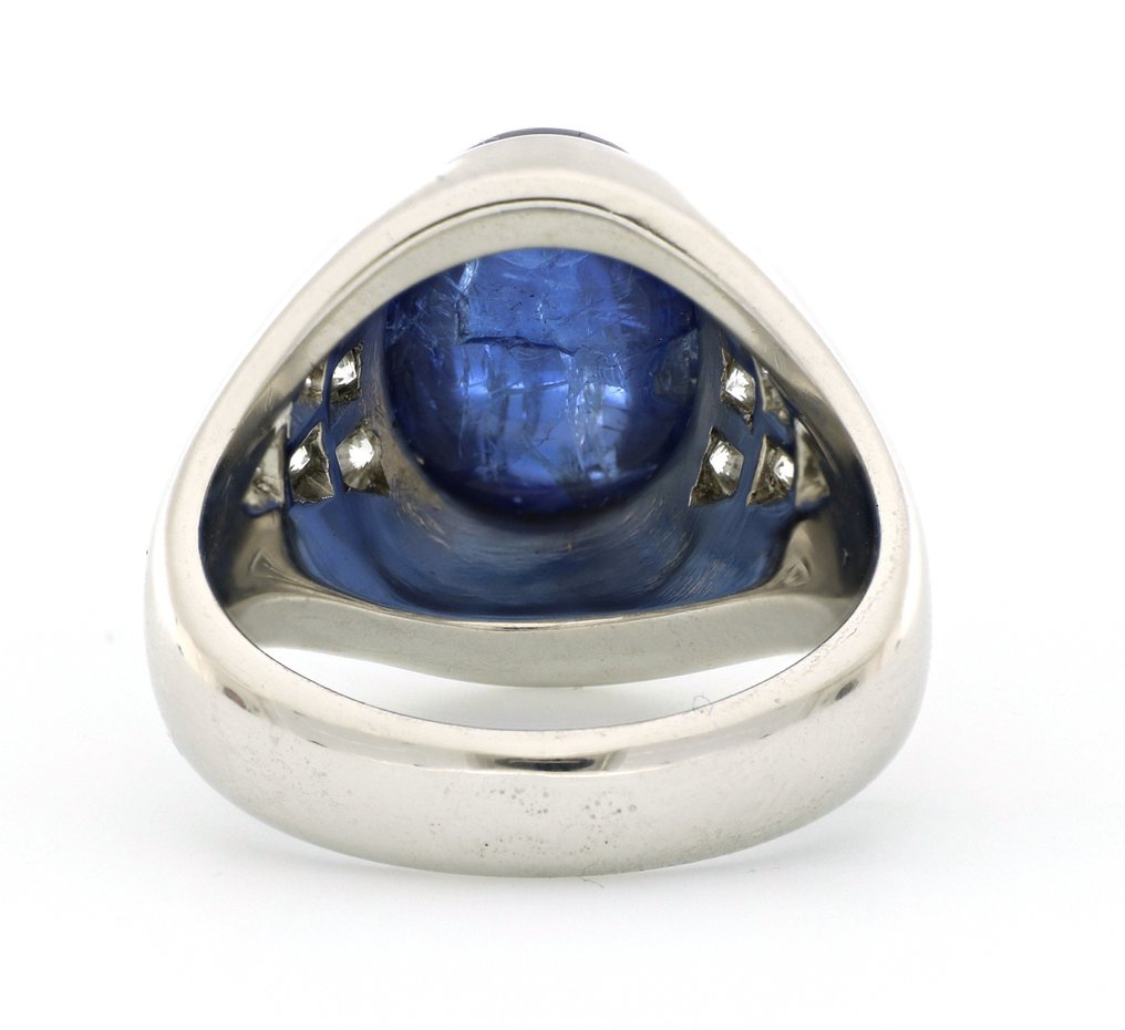 没有保留价 - 戒指 - 18K包金 白金 -  5.00ct. tw. 蓝宝石 - 钻石 #4.3