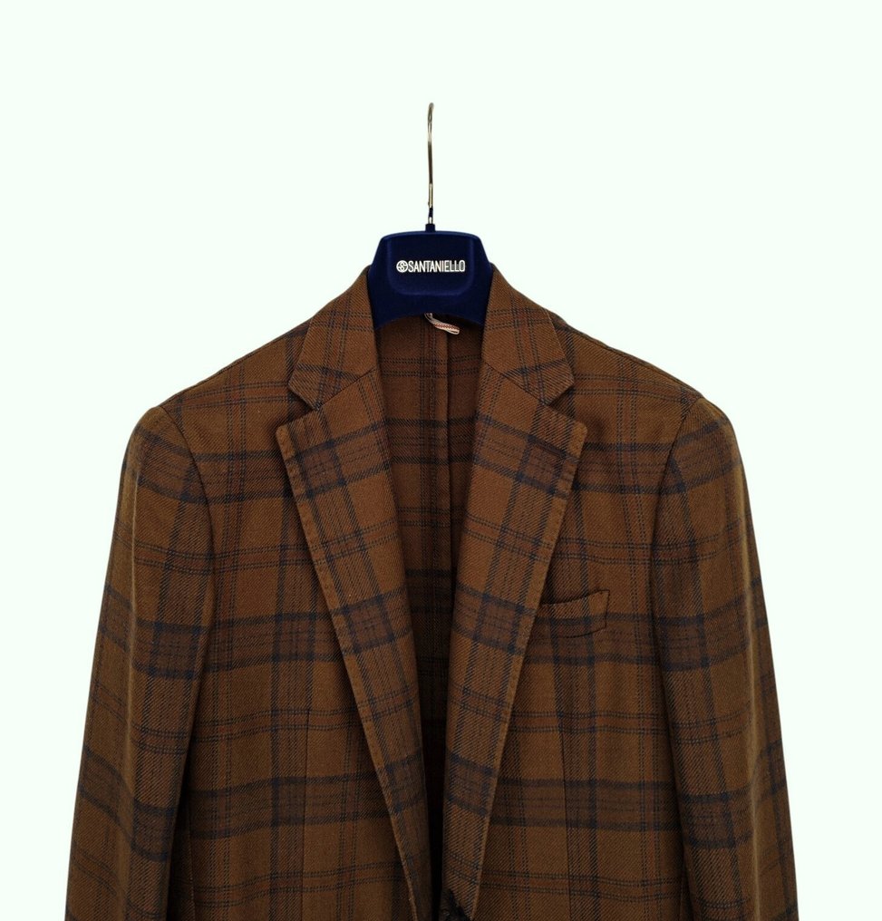 SANTANIELLO RRP 600€ – Brown Checked Wool Blazer – Made in Italy - 48 IT - Μπλέιζερ - New with tags #4.3