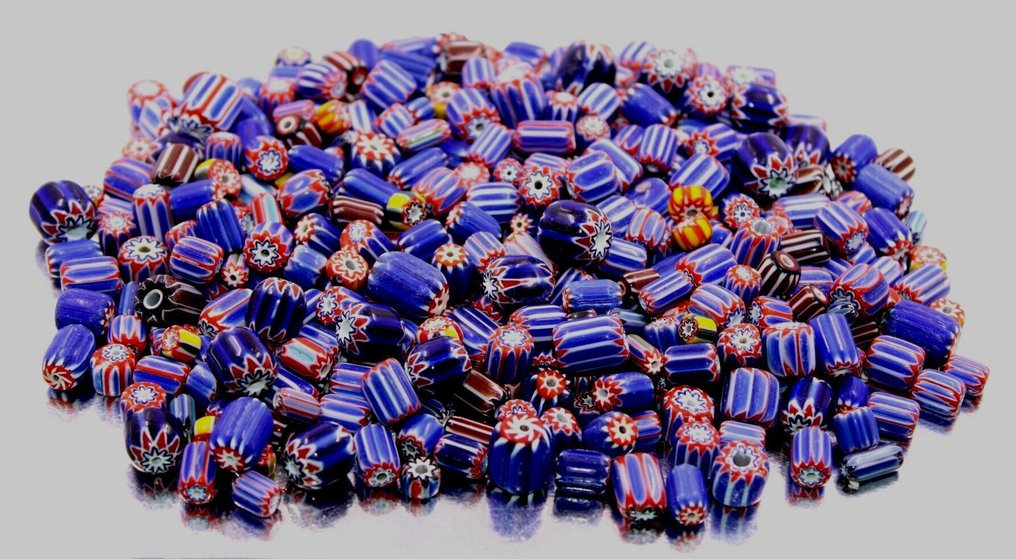 Μεγάλο σετ χειροποίητα γυάλινα χεβιόρ beads υψηλής ποιότητας, 427 γραμμάρια - (θεωρούνται ως - Ινδία  (χωρίς τιμή ασφαλείας) #1.0
