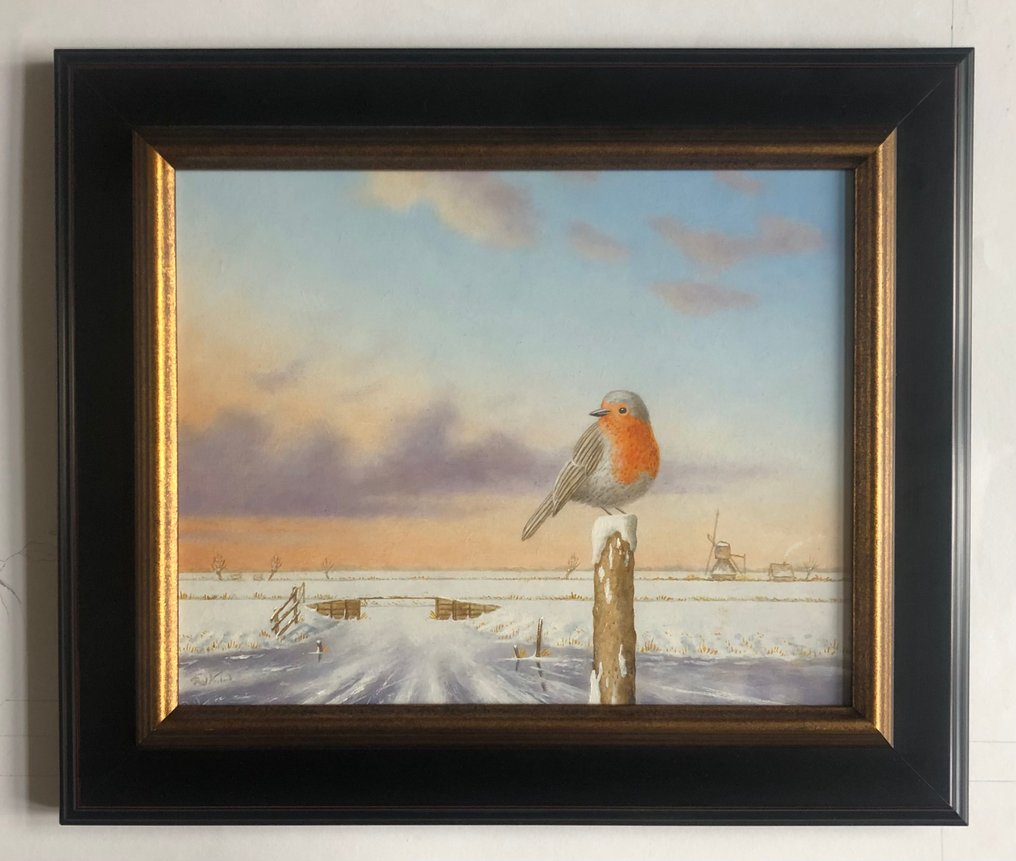 Ruud Verkerk - Sneeuwlandschap met Roodborstje. #4.3