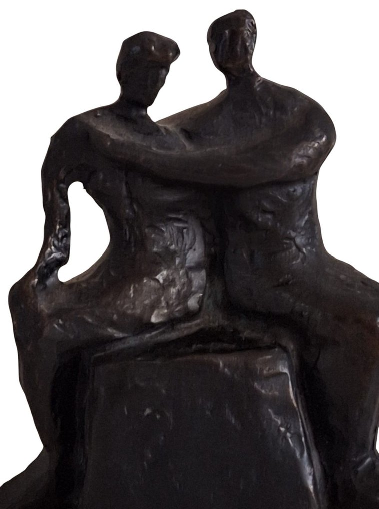 Corry Ammerlaan - Γλυπτό, "Togetherness" - 10.5 cm - Μπρούντζος, Μάρμαρο #2.1