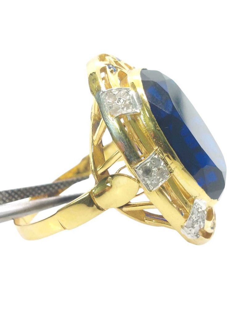 Senza prezzo di riserva - Anello - 9 kt Argento, Oro giallo Zaffiro - Pietre preziose miste #4.3