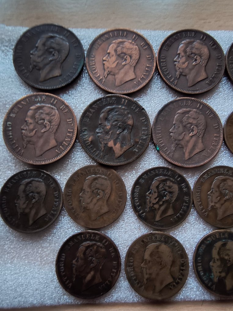 Ιταλία, Βασίλειο Vittorio Emanuele II. 10 Centesimi 5 + 10 centesimi 1861-1867 (17 monete) (χωρίς τιμή ασφαλείας) #4.3