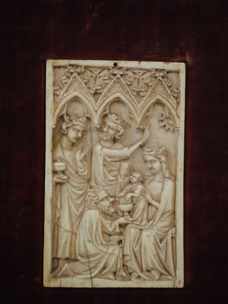 浮雕, Ivory Writing Tablet with the Adoration of the Magi, ca. 1400 - 9.4 cm - 象牙 #3.2