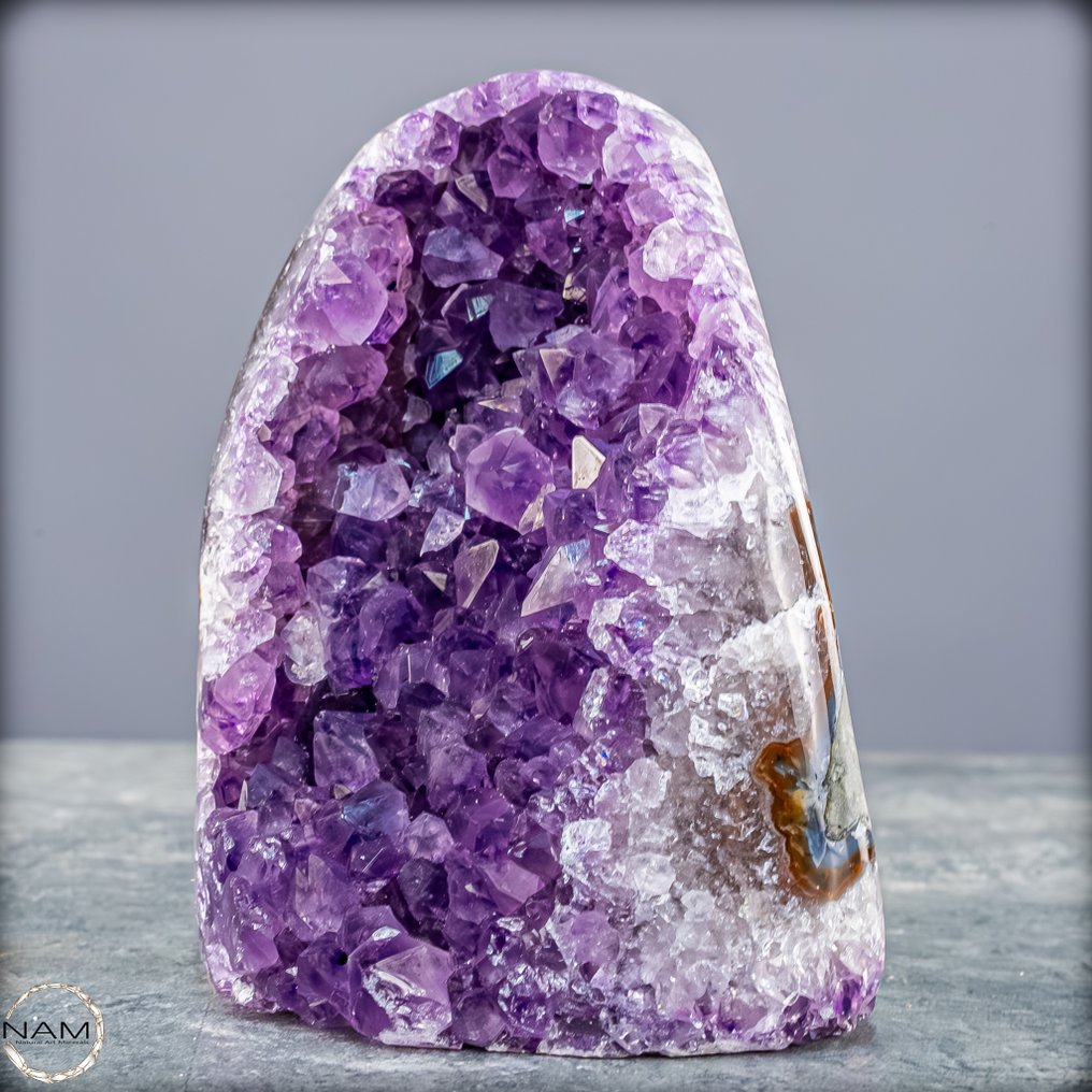 紫水晶簇——充满深度、光泽的令人惊叹的自然艺术品 紫色水晶华彩- 592.91 g #1.0