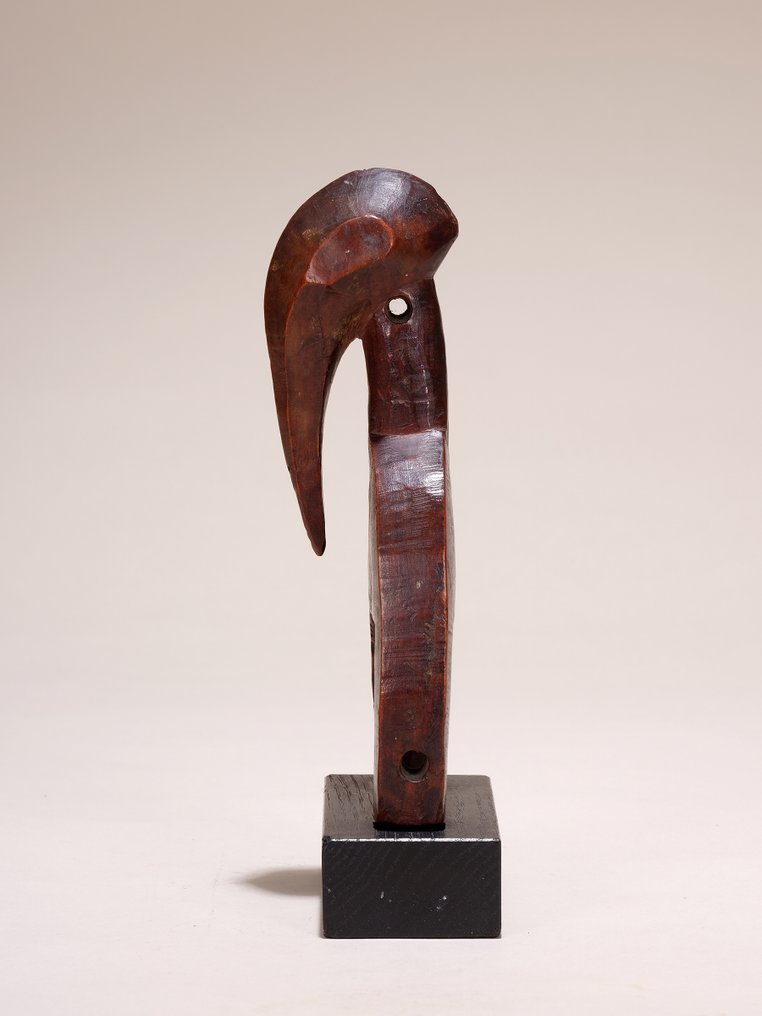 织布机滑轮马镫 — 塞努福族，科特迪瓦 — 猩猩角雕图案 — 木材 — 高 20.5 厘米 - Senufo - 象牙海岸  (沒有保留價) #3.2