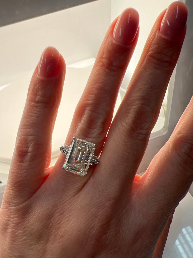 戒指 - 14K包金 白金 -  10.20ct. tw. 钻石 (实验室培育) - 钻石 #3.2