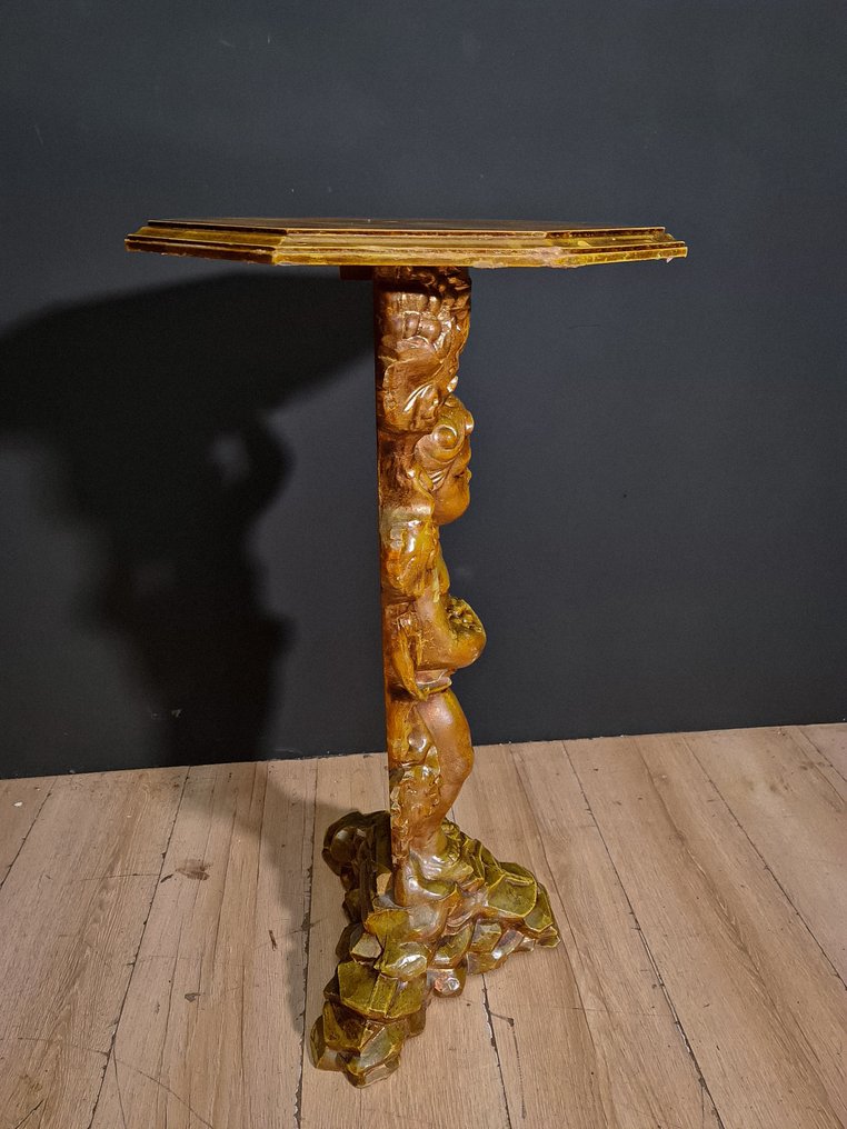 Centre de table - Bois - Petite table baroque avec putto #2.1