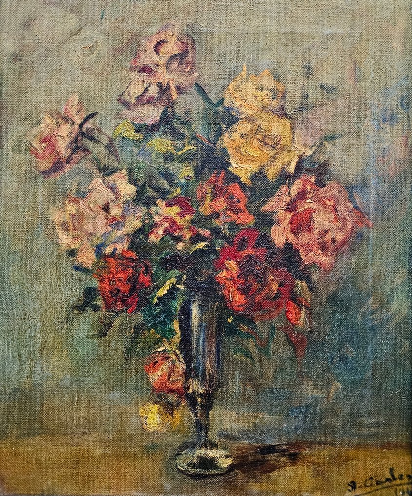 Domènec Carles Rosich (1888–1962) - NO RESERVE - Vase Of Flowers #1.0