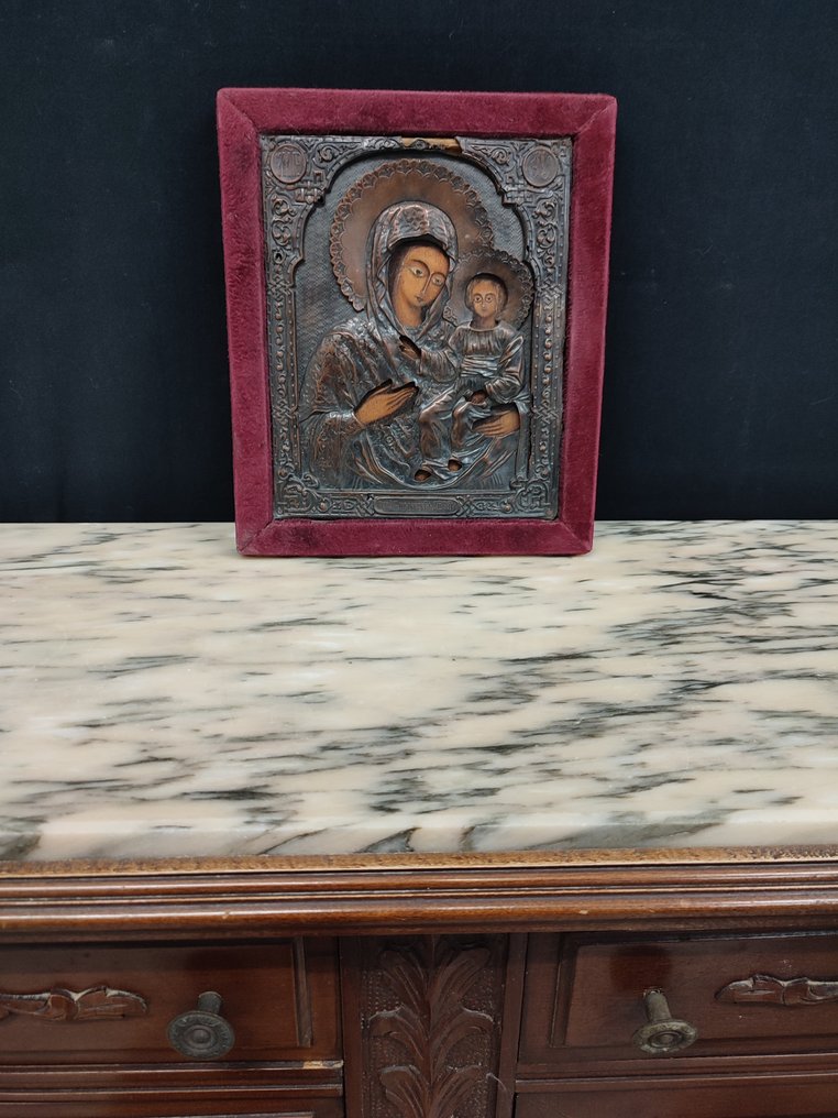 Ikon - Guds Moder - Træ, Messing #2.1