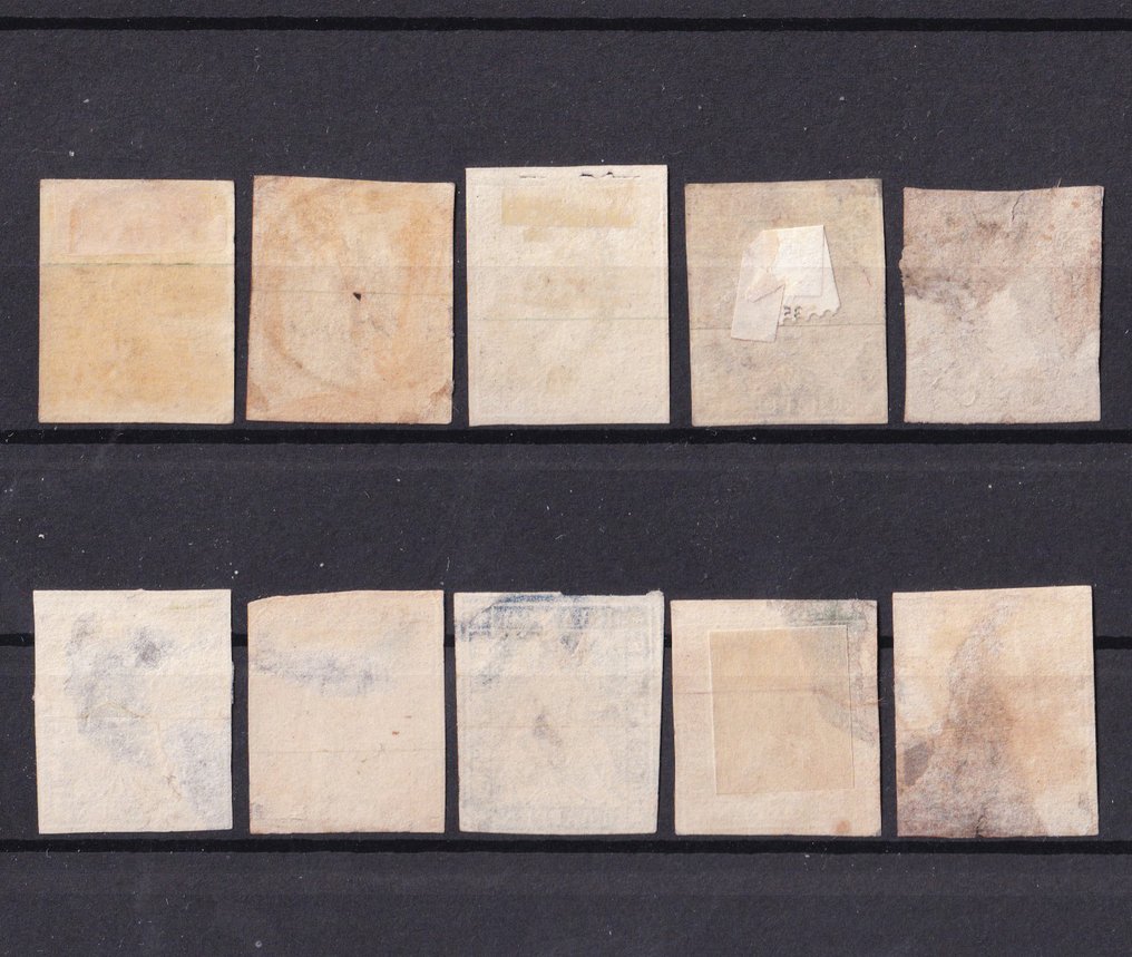 瑞士  - 经典邮票精选：坐姿Helvetia邮票，装订卡片上 #1.0