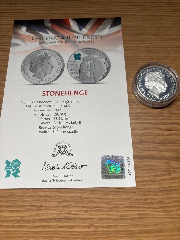 Storbritannien. 5 Pounds 2009, with CoA  (Utan reservationspris) #1.0