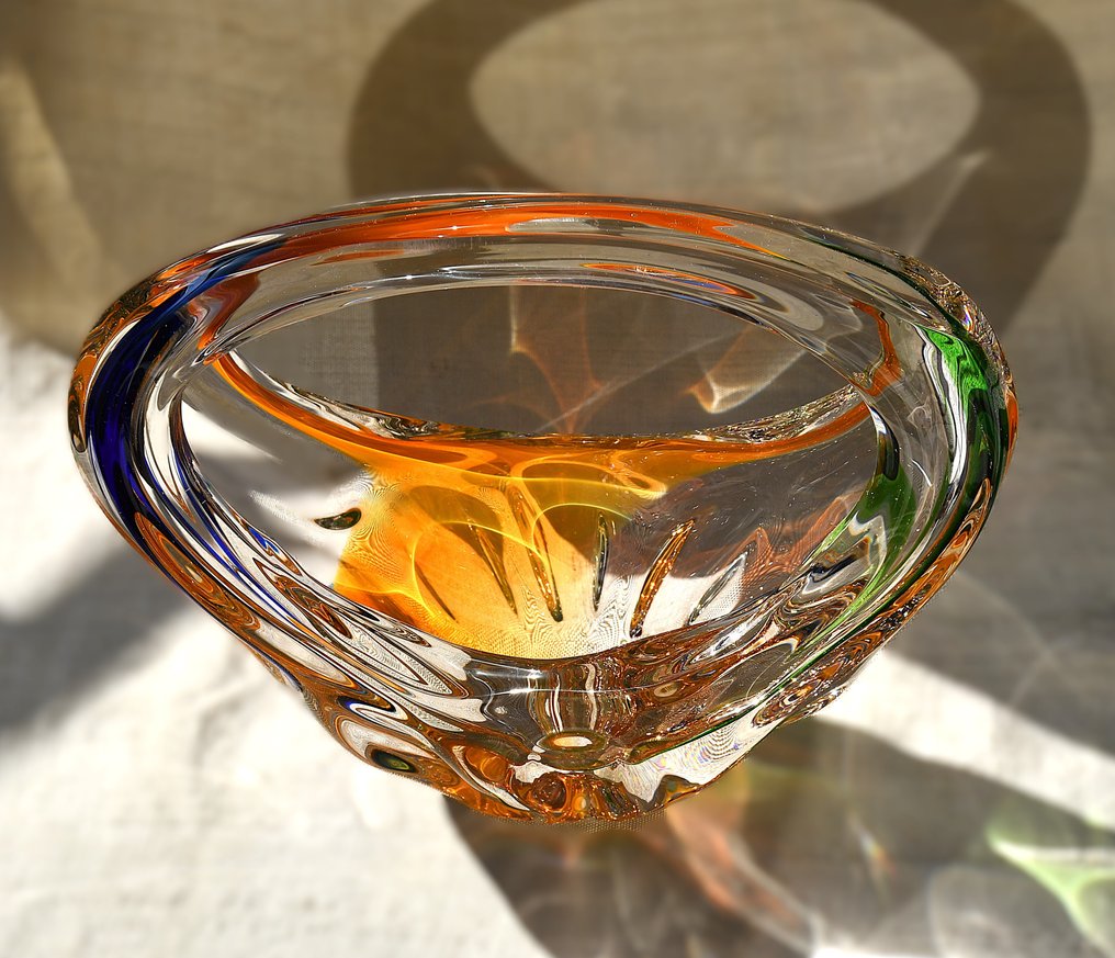 Mstisov Glass studios - František Zemek (1913-1960) - Skulptur, "Rhapsody" - 18 cm - Farget glass - 1960 #2.1