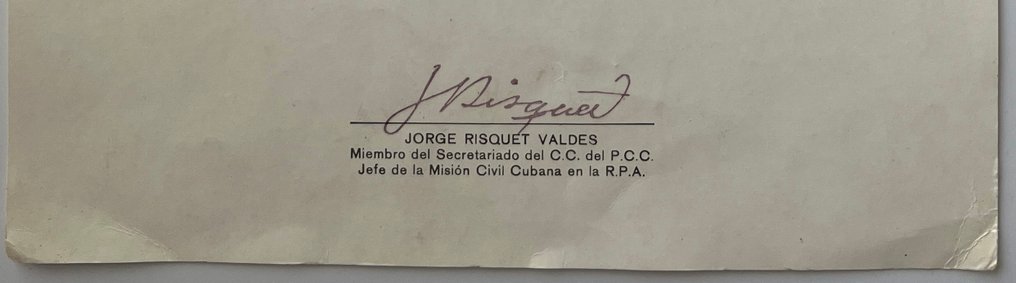 Signed ; Fidel Castro - Certificate signed By Fidel castro and Jorge Risquet Valdes - 1979 #2.1