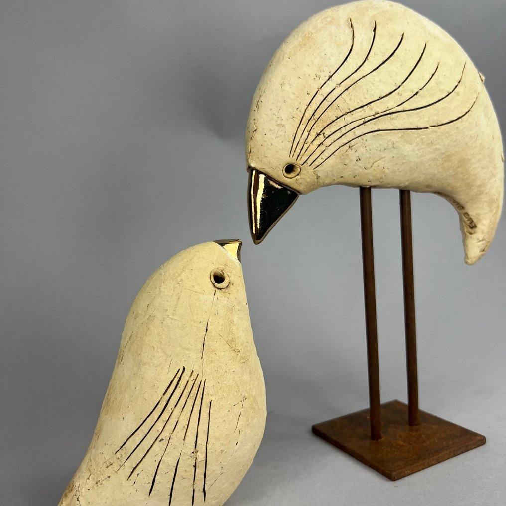 Ewa Budzowska - No reserve- 2 big  birds - (with 24carat gold) #4.3