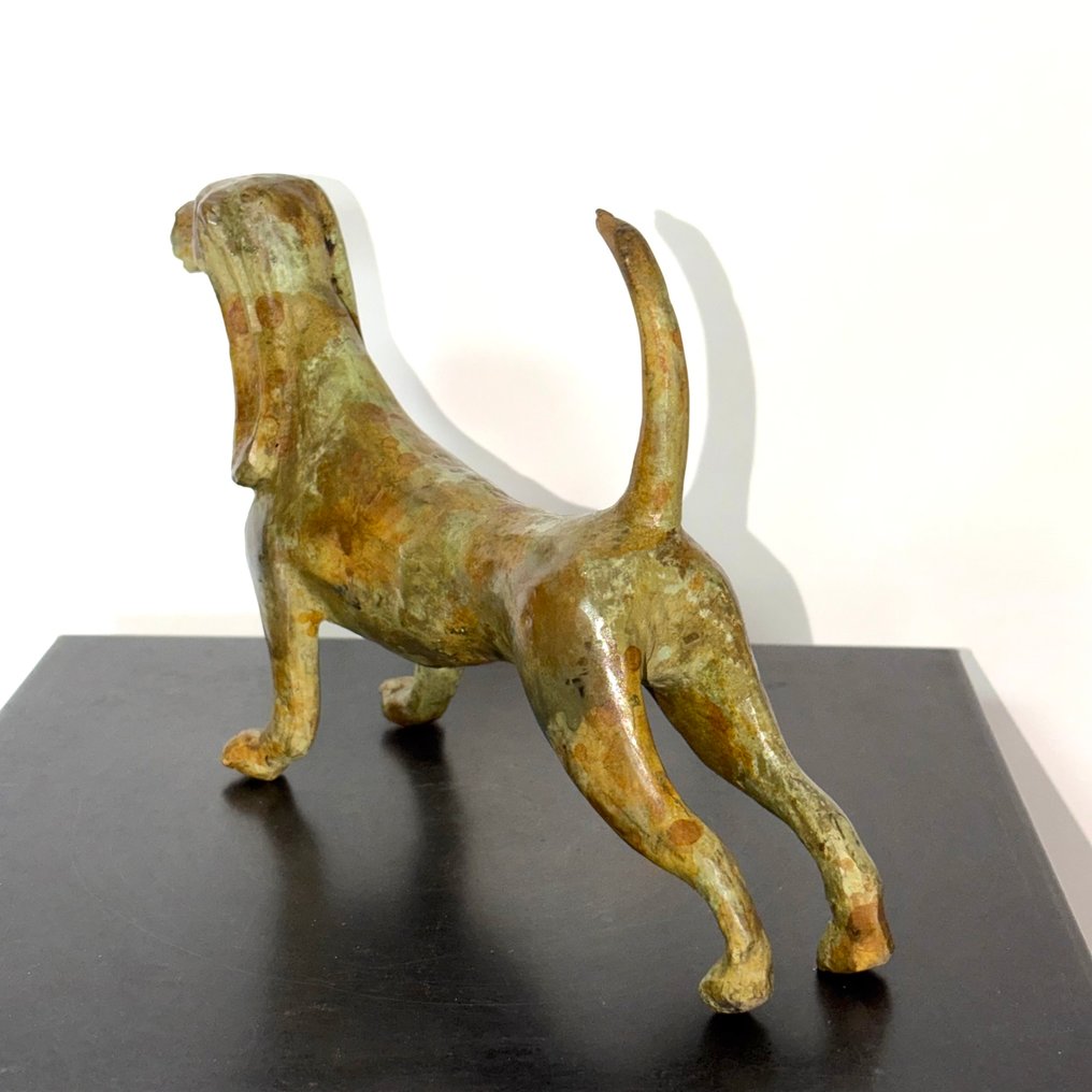Abdoulaye Derme - Γλυπτό, Chien stylisé en bronze - 17 cm - Μπρούντζος #4.3