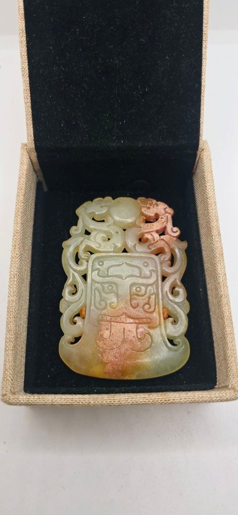 Double Dragon Amulet of Fortune and Good Luck - Ancient Jade - Amulet - Amulet - Neolithic Shamanic Idol #2.1