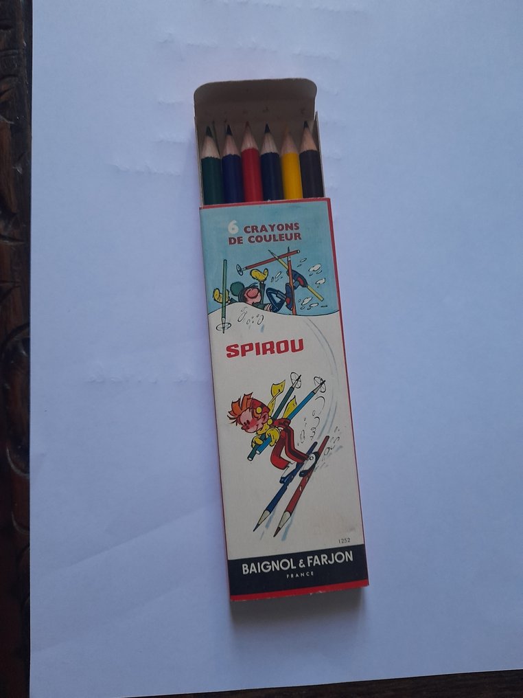 Dupuis - Spirou - Boîte de crayons de couleur - Années 50/60 - Μολυβοθήκη - Ξύλο #1.0