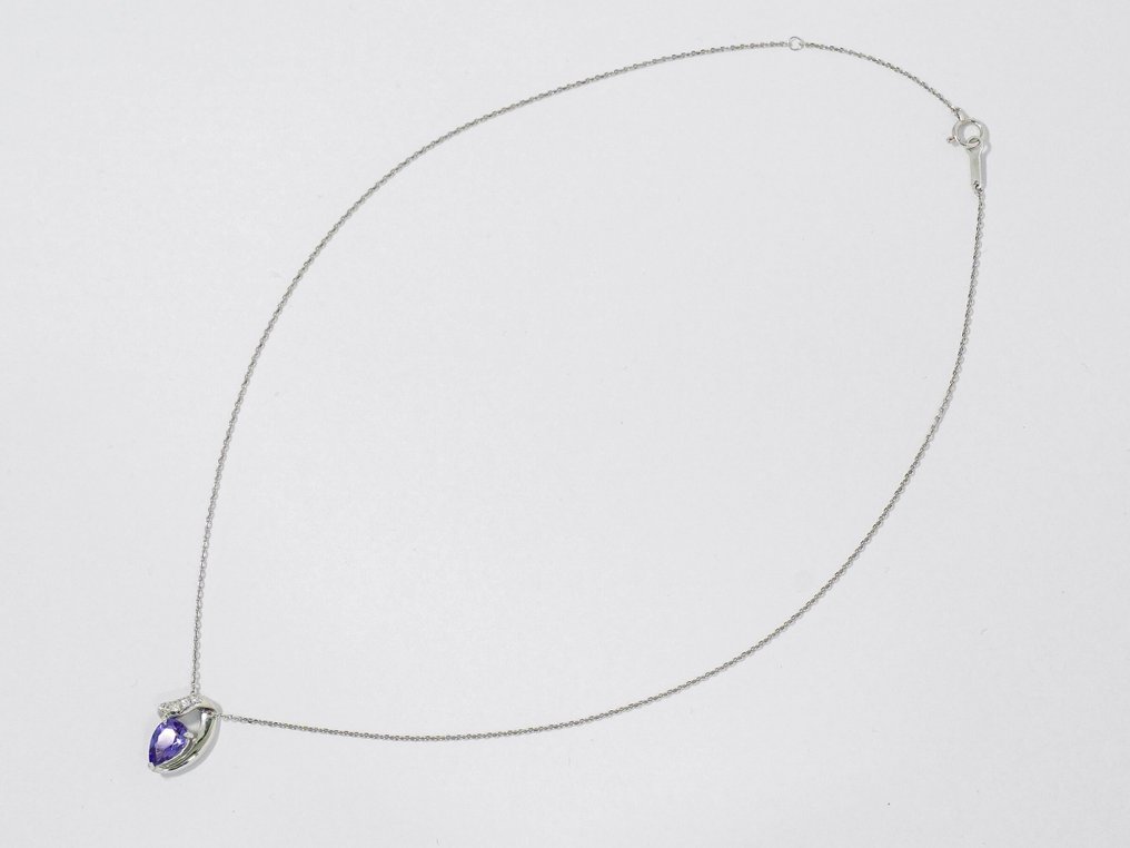 Tasaki - 项链 白金 -  1.28ct. tw. 坦桑石 - 钻石 #1.0