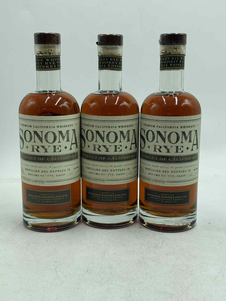 Sonoma - California Rye - 93 Proof  - 700ml - 3 pullojen #1.0
