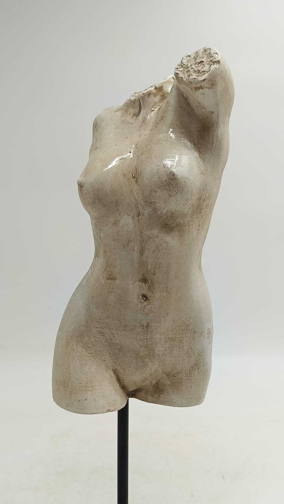 Γλυπτό, Torso femminile - 35 cm - μαρμάρινη σκόνη #4.3