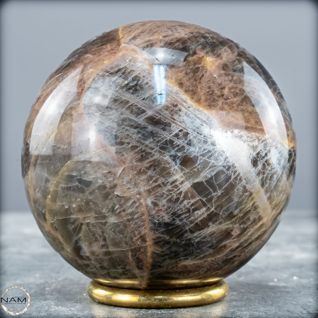 自然美丽的闪耀月光石 球體- 702.48 g #1.0