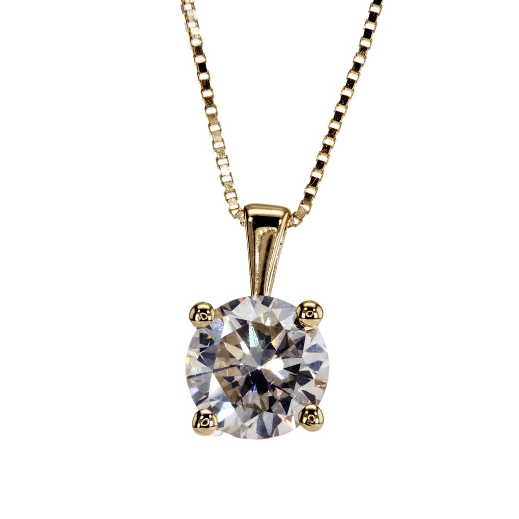 Sans prix de réserve - Collier - 14 carats Or jaune -  1.03ct. tw. Diamant (Naturelle) #1.0