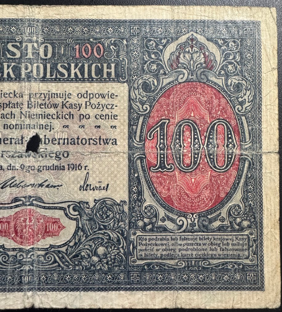 Polonia. - 100 Marek - 1916 - Pick 8  (Sin precio de reserva) #3.2