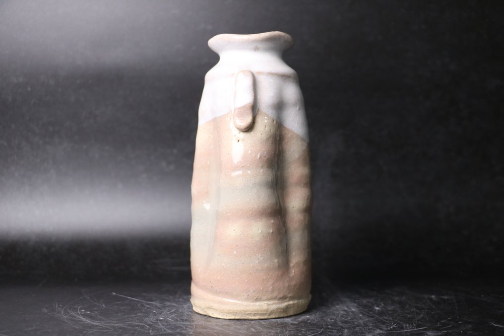 传统萩烧花瓶，白色流动釉面 - 陶瓷 - 脇本玄庵 Wakimoto Genan - Katsusakagama - 日本 - 1900-2000 #2.1