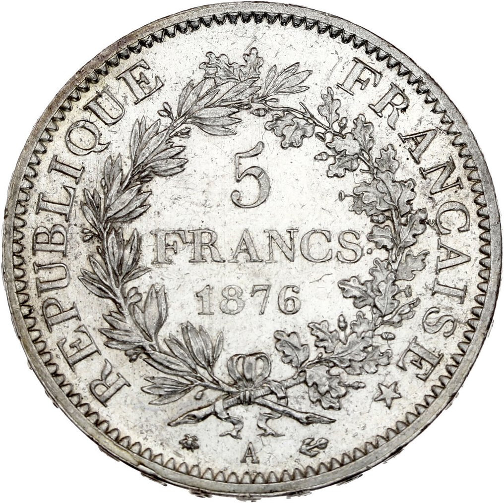 法国. 5 Francs 1876-A Hercule  (没有保留价) #1.0