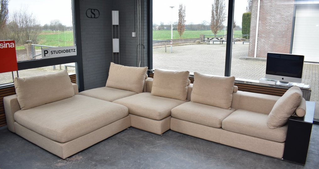 Flexform - Antonio Citterio - Sofa (5) - Groundpiece Lounge - Lucky Lusso 574, zadelleder - Modular Landscape #3.2