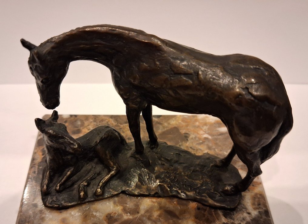 Γλυπτό, Yegua y su potro - 10 cm - Μπρούντζος #2.1