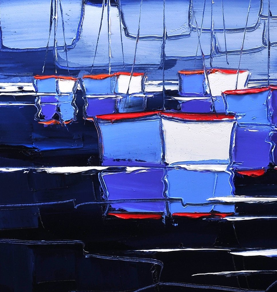 Caroline Mandrafina - Pfleger " Bleu nuit en mer calme " #1.0