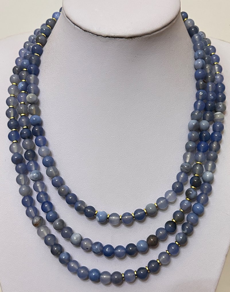 秘鲁天然蓝色欧泊配天主十字架。健康守护者，带来好运。 - 吊坠项链 - 925纯银扣子。 #1.0