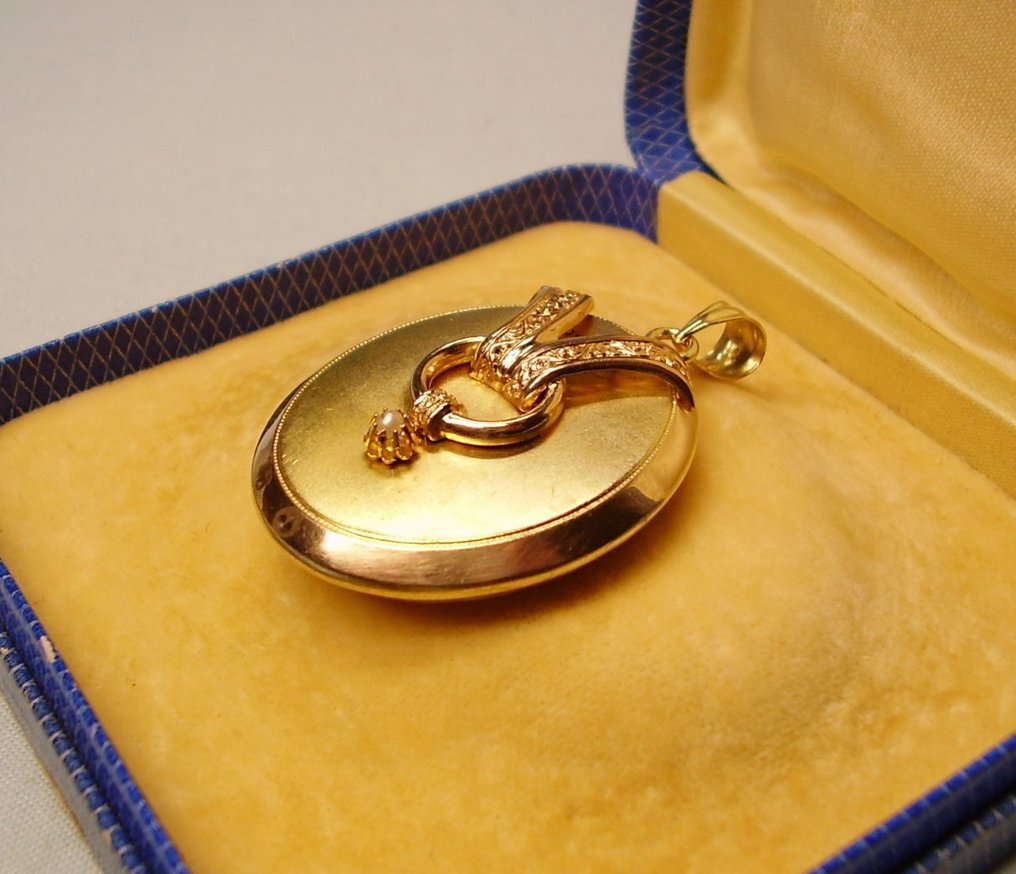 Zonder minimumprijs - Hanger - 14 karaat Geel goud, Tombak - Viktor.Photomedailon1860 #2.1