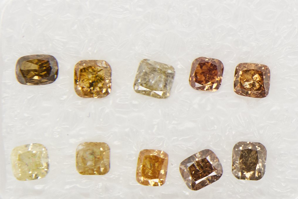 χωρίς τιμή ασφαλείας - 10 pcs Διαμάντι (Φυσικό) - 1.00 ct - Κούσιον - I1, I2 - Gem Report Antwerp (GRA) #1.0