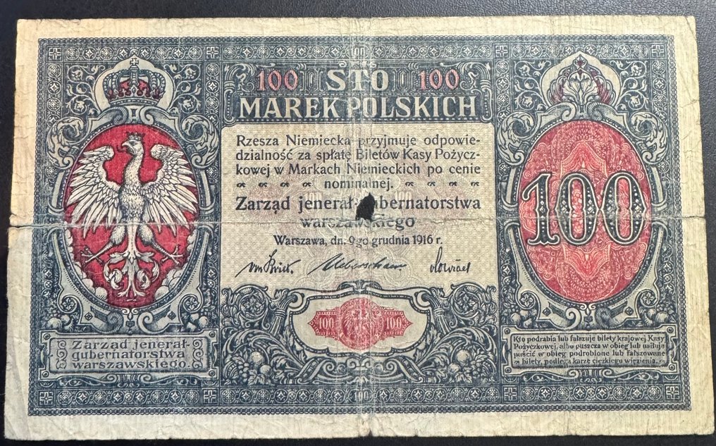 Polonia. - 100 Marek - 1916 - Pick 8  (Sin precio de reserva) #1.0