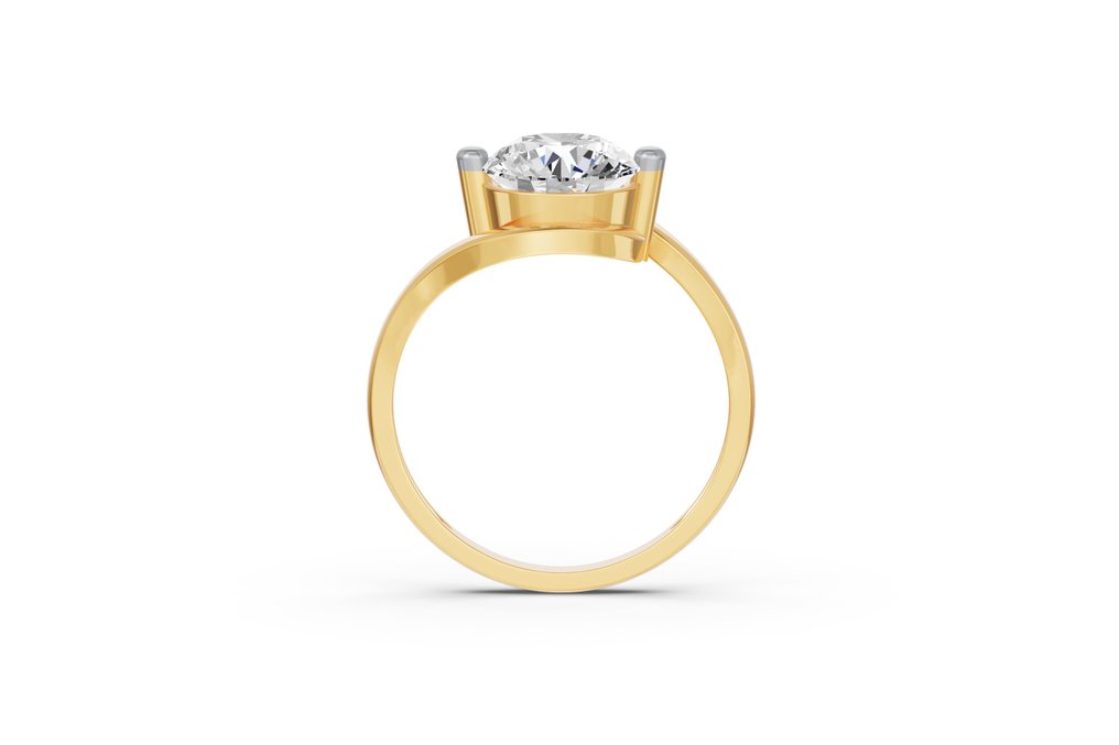 Ring - 14 karat Gull -  2.26ct. tw. Diamant (Lab-dyrket) #2.1