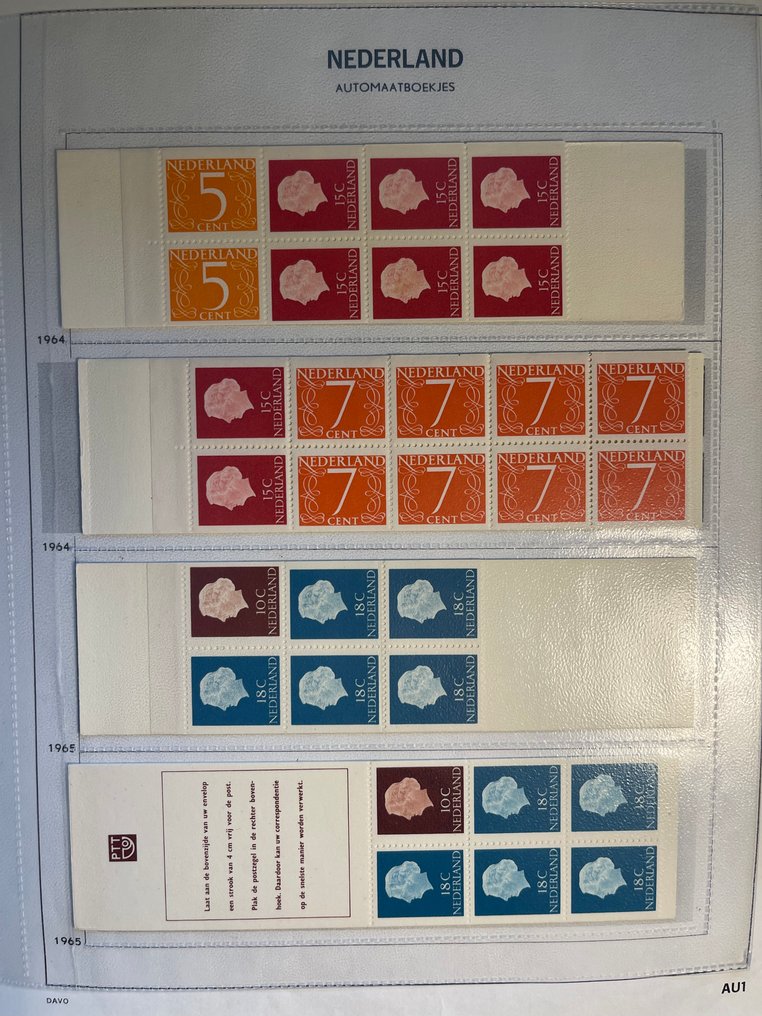 Netherlands 1964/2006 - Extensive collection of stamp booklets and combinations in 4 Davo albums. #1.0