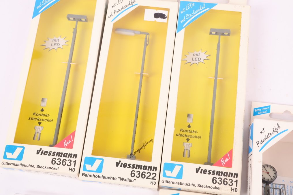 Viessmann H0 - 63631/63622/5081/63581/6384 - Décor de train miniature (7) - 7 lanternes, différents types #3.2