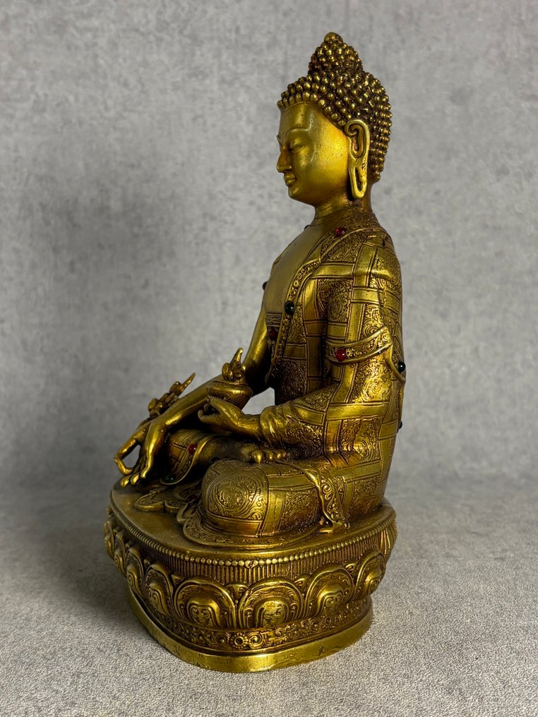 Buda Medicinal - Bronze - Tibete - Final do século XX #4.3