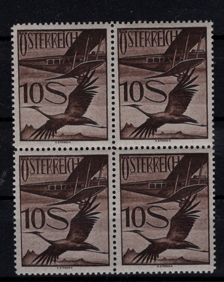Αυστρία - Αυστρία 1926, αρ. 487, η υψηλότερη αξία του σετ αεροπορικής ταχυδρομίας σε τετράδα, MNH, υπέροχο! #1.0
