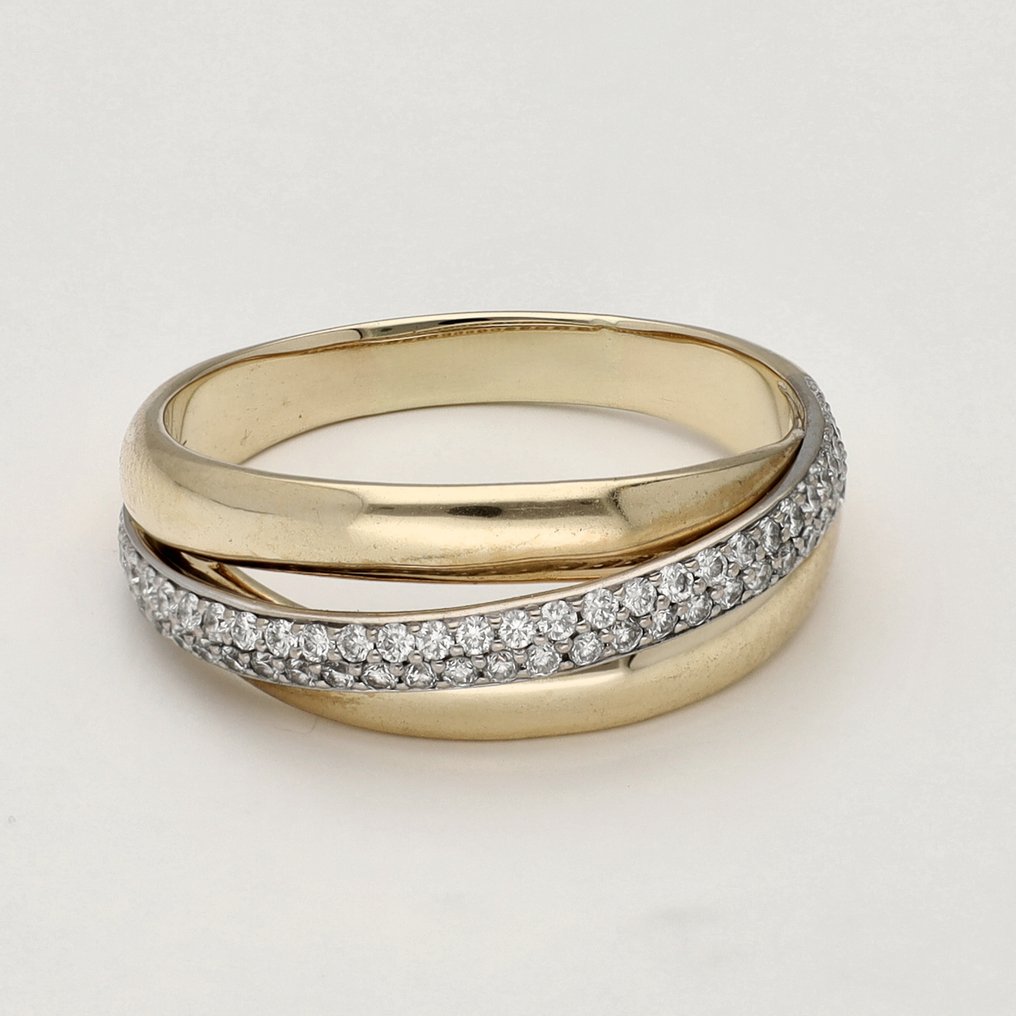 Δαχτυλίδι - 14 καράτια Κίτρινο χρυσό -  0.63ct. tw. Διαμάντι (Φυσικό)  #1.0