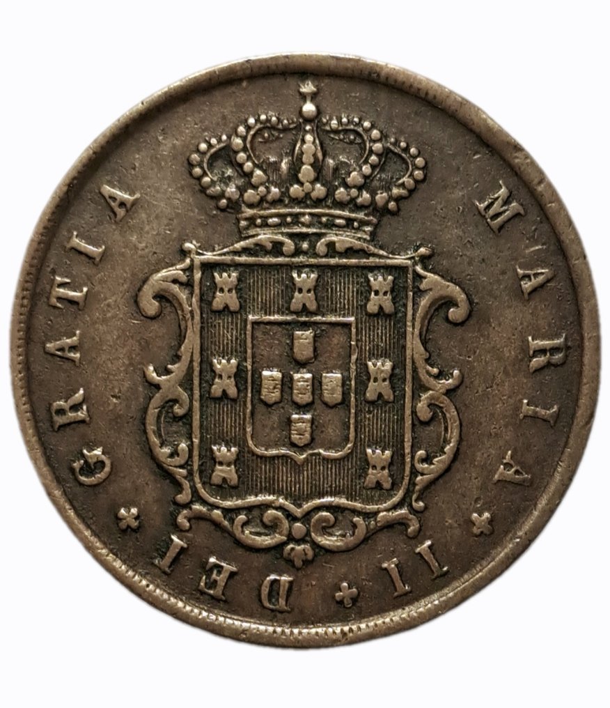Portugal. D. Maria II (1834-1853). X Reis 1853 (No reserve price) #1.0