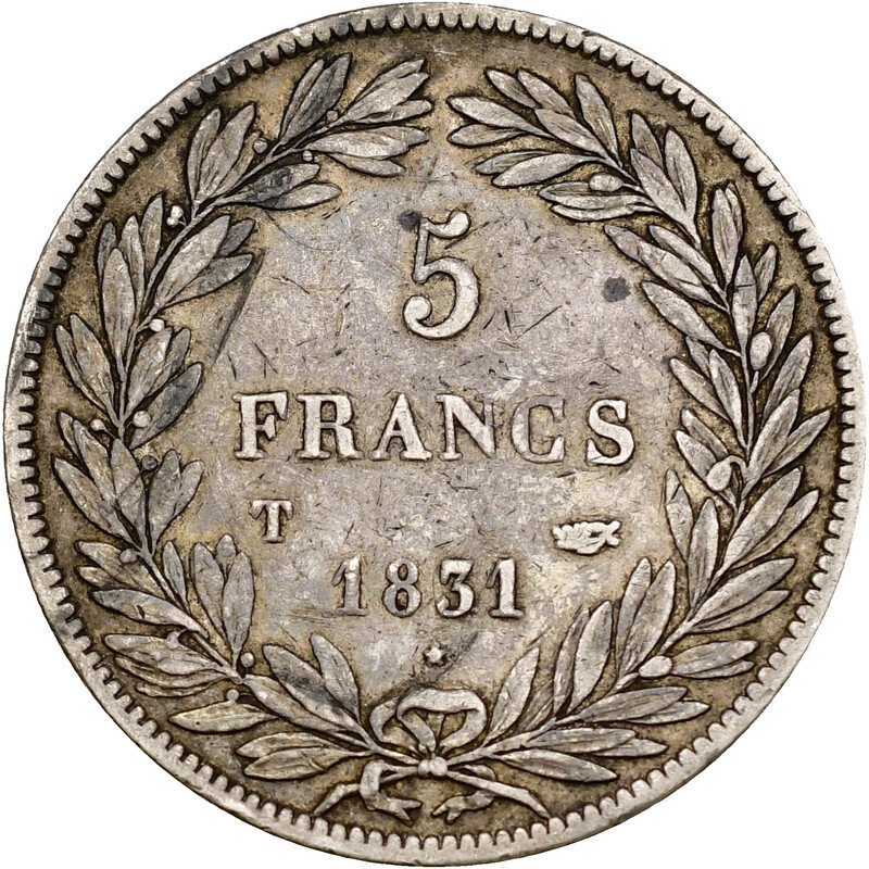 France. Louis Philippe I. 5 Francs 1831-T, Nantes  (No reserve price) #1.0