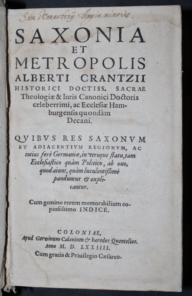 Alberti Crantzii - Saxonia Et Metropolis Alberti Crantzii Historici Doctiss. Sacrae Theologiae & Juris Canonici - 1574 #4.3