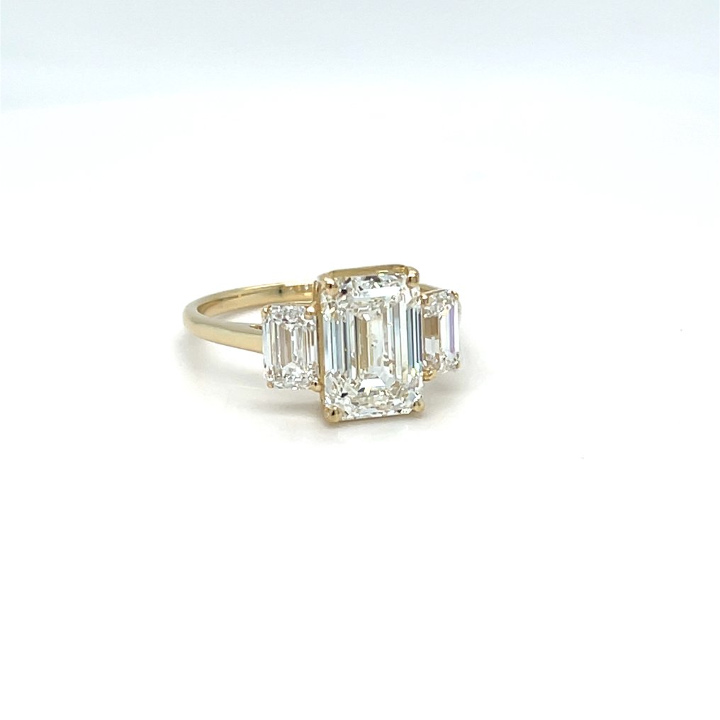 Δαχτυλίδι - 14 καράτια Κίτρινο χρυσό - 4.01ct. tw. Διαμάντι (Εργαστηριακής καλλιέργειας) - Διαμάντι #2.1