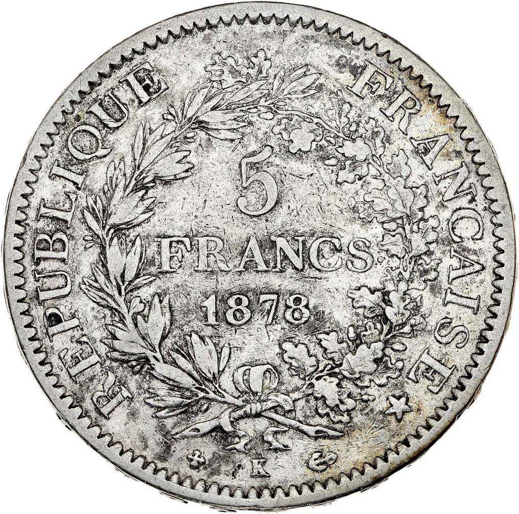 France. 5 Francs 1878-K Hercule  (No reserve price) #1.0