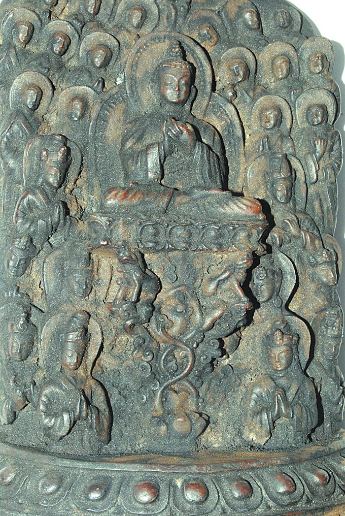 佛像详细祭坛浮雕 20.5 厘米 新瓦尔高品质艺术铸造 - 尼泊爾  (沒有保留價) #3.2